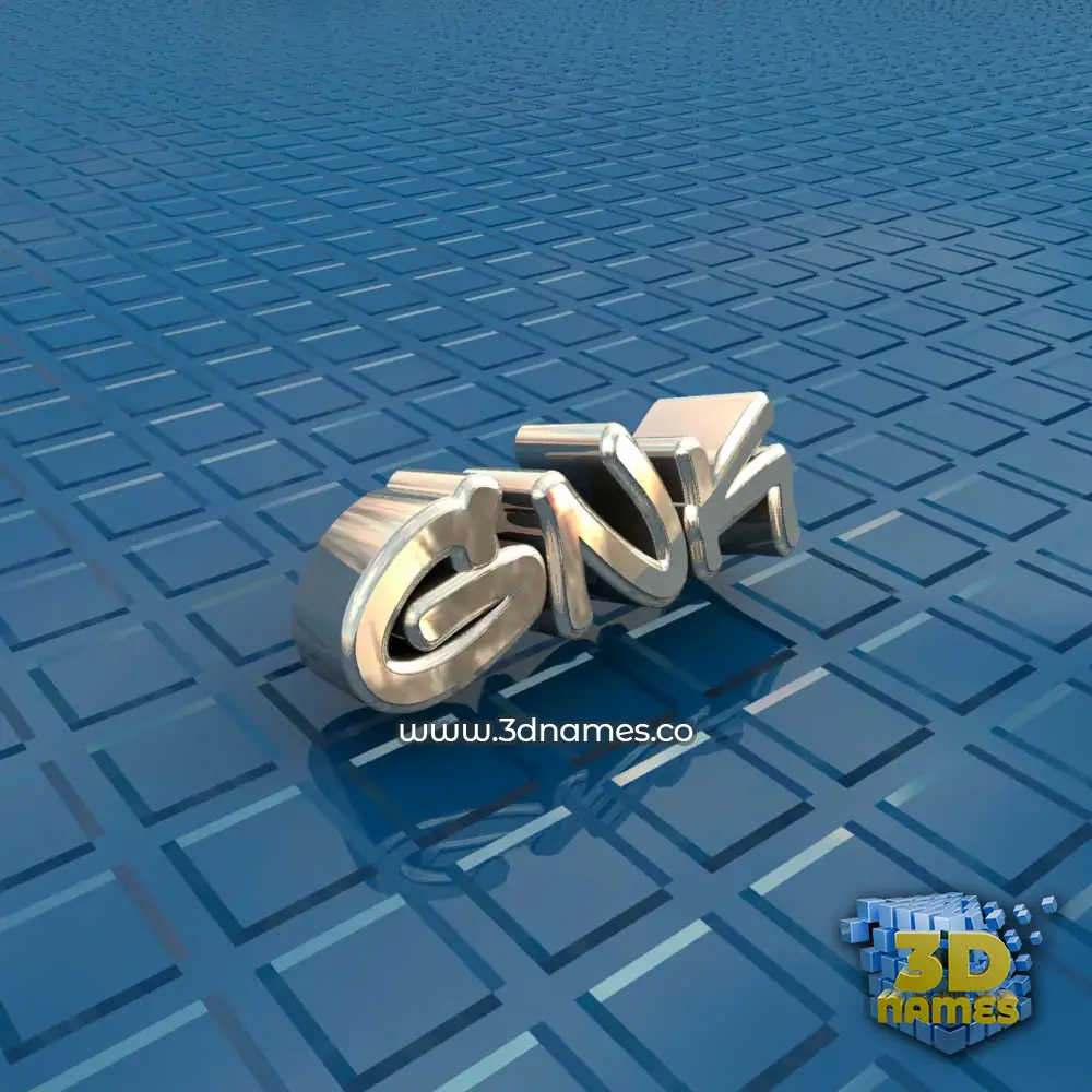 gnk in Blue Bling style - 3D name wallpaper