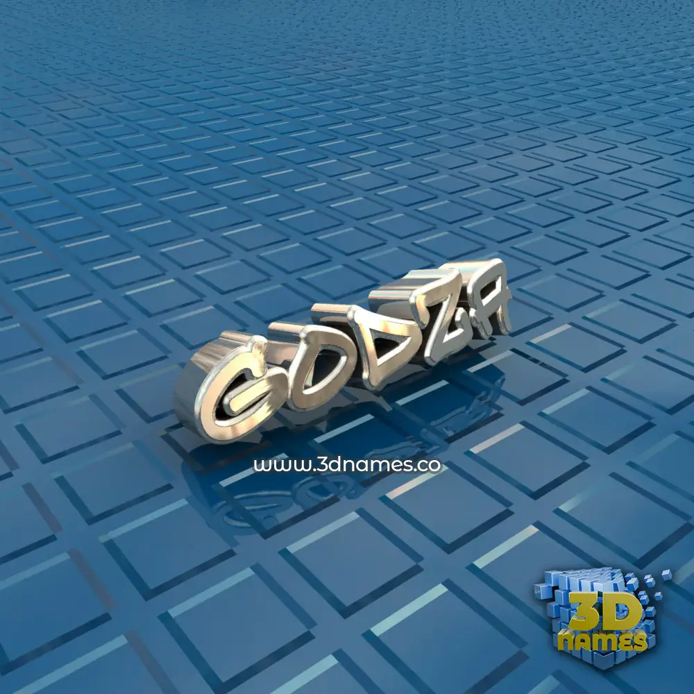 godza in Blue Bling style - 3D name wallpaper