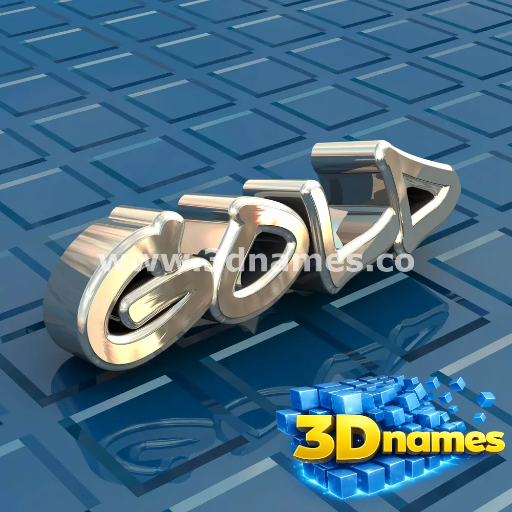 gold in Blue Bling style - 3D name wallpaper