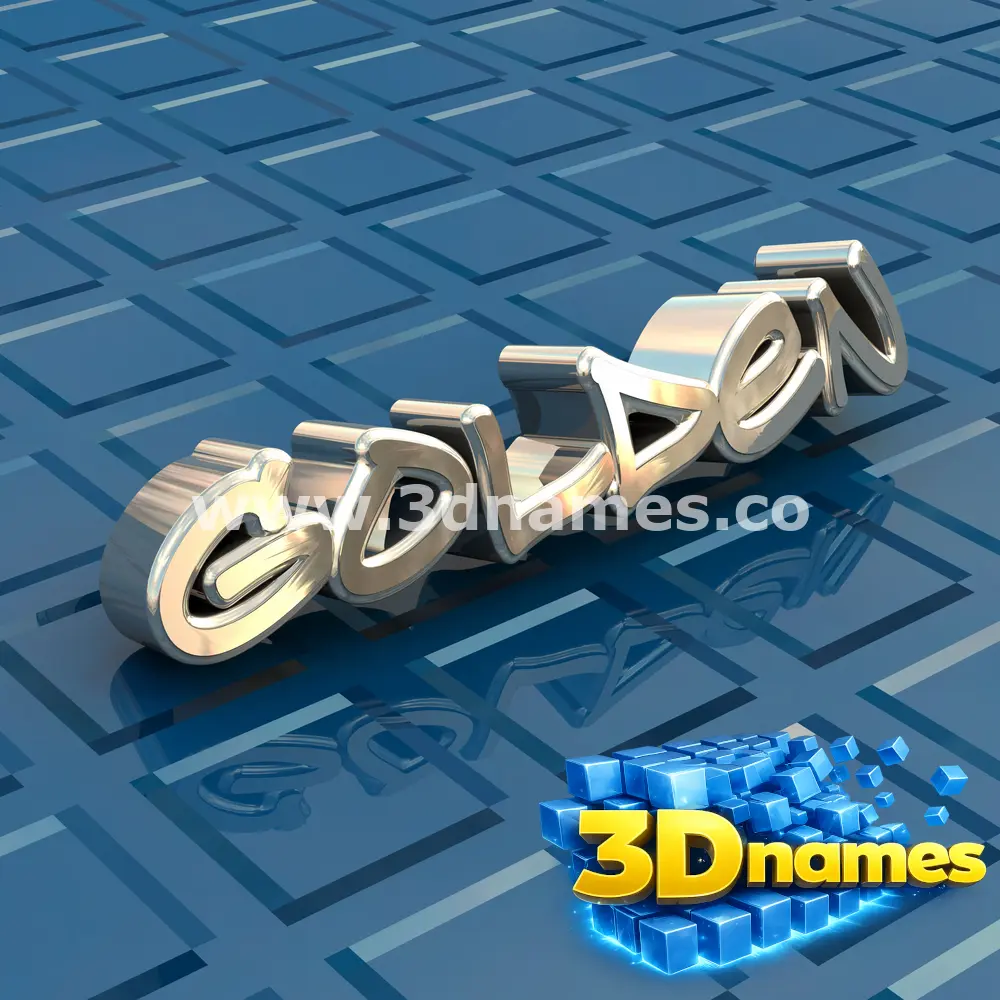 golden in Blue Bling style - 3D name wallpaper