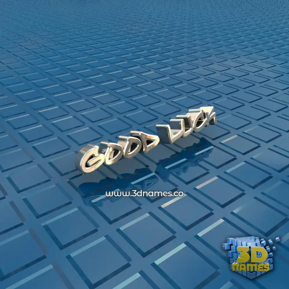 good luck in Blue Bling style - 3D name wallpaper