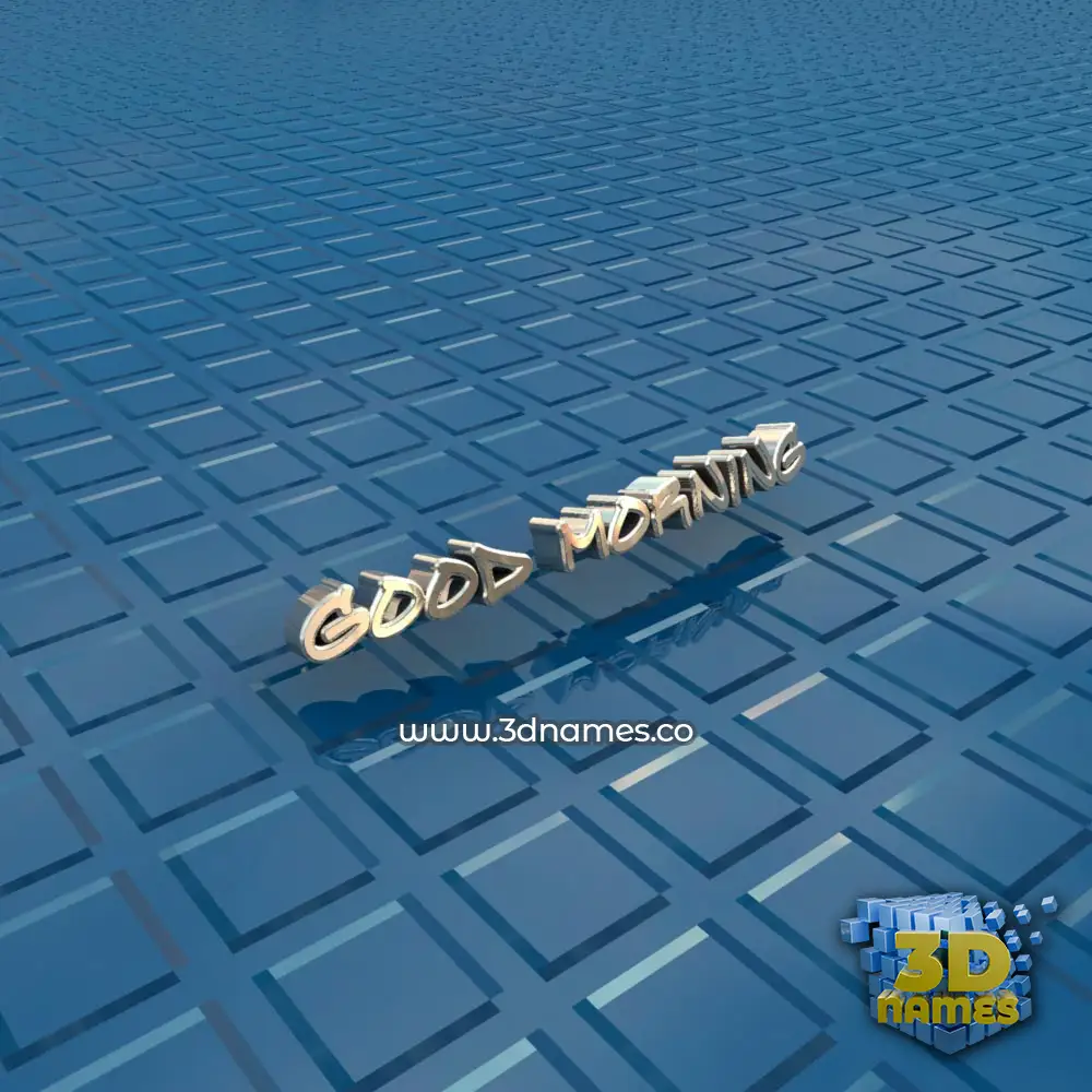 good morning in Blue Bling style - 3D name wallpaper