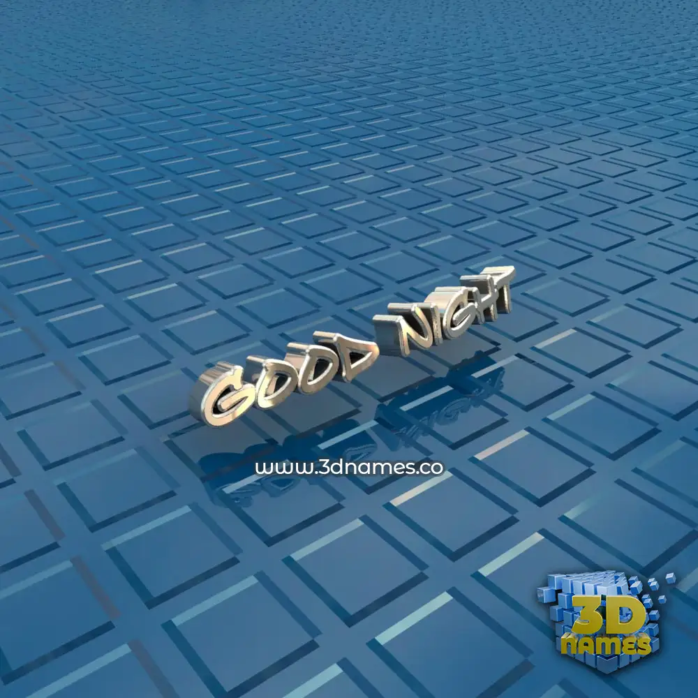 good night in Blue Bling style - 3D name wallpaper