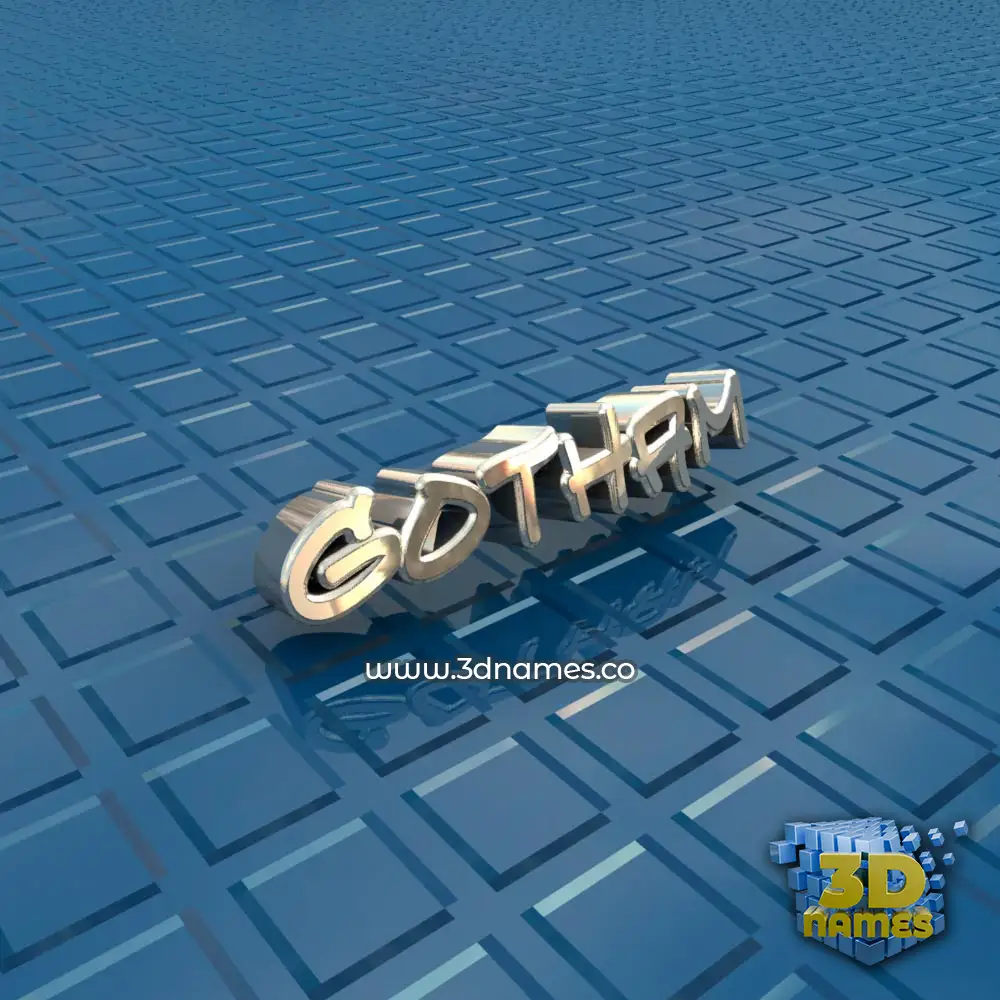 gotham in Blue Bling style - 3D name wallpaper