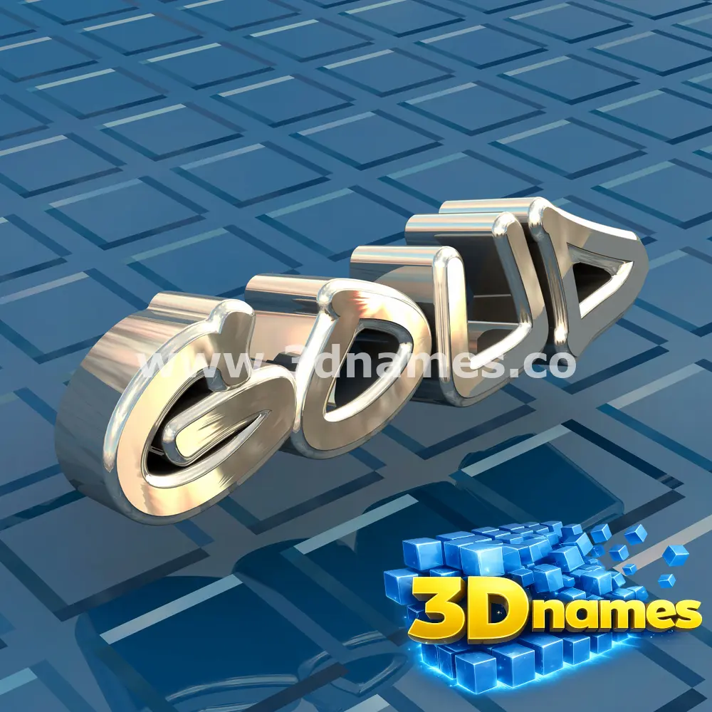 goud in Blue Bling style - 3D name wallpaper
