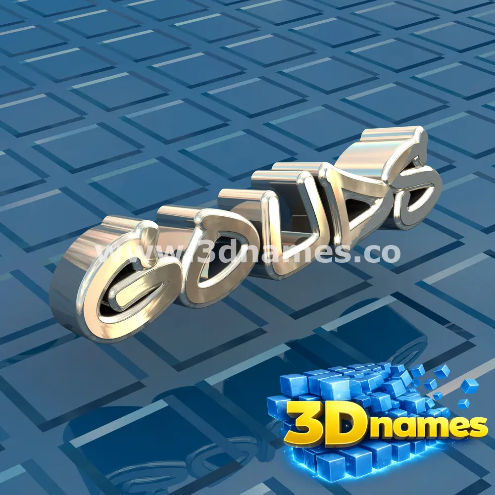 gouds in Blue Bling style - 3D name wallpaper