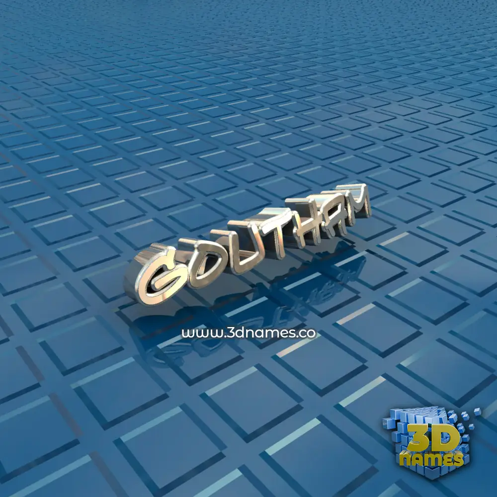 goutham in Blue Bling style - 3D name wallpaper
