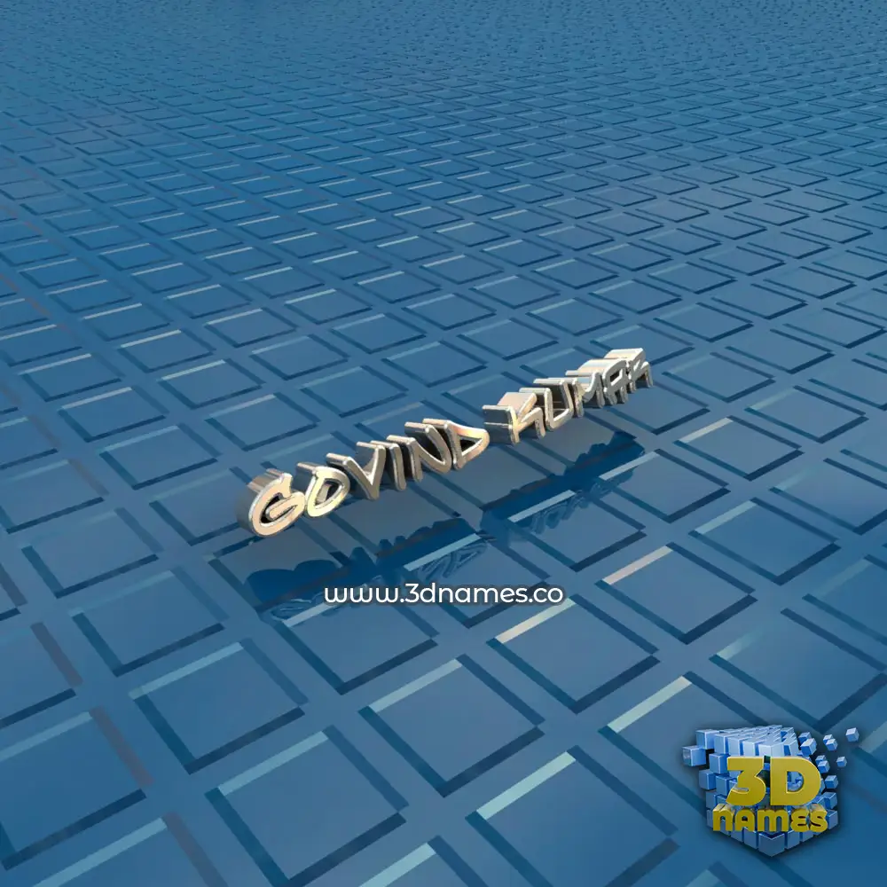 govind kumar in Blue Bling style - 3D name wallpaper