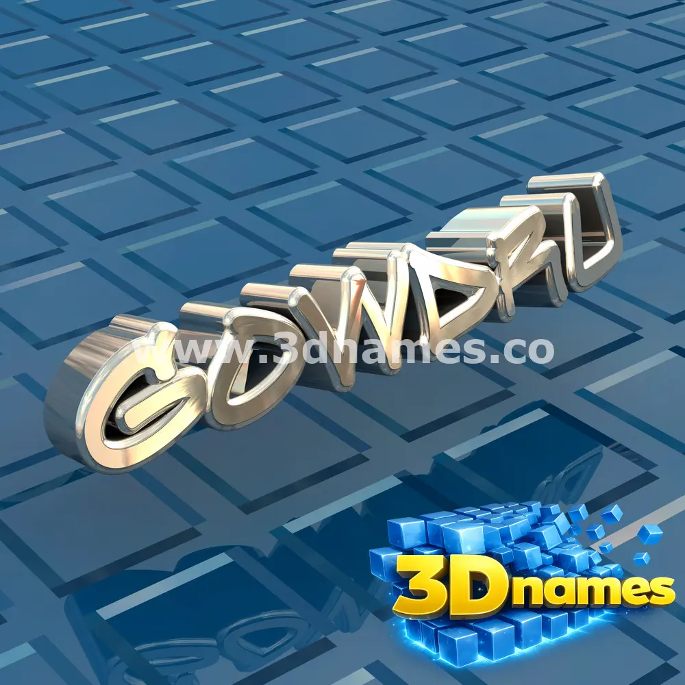 gowdru in Blue Bling style - 3D name wallpaper