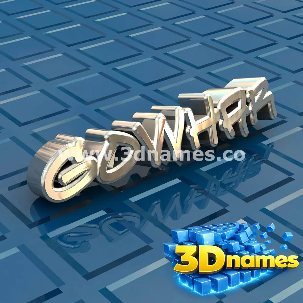gowhar in Blue Bling style - 3D name wallpaper