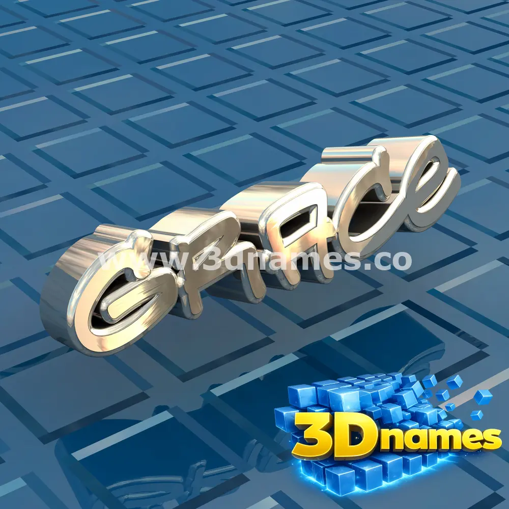 grace in Blue Bling style - 3D name wallpaper