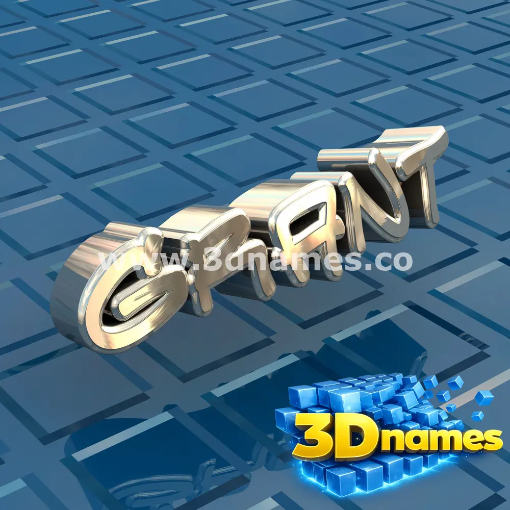 grant in Blue Bling style - 3D name wallpaper