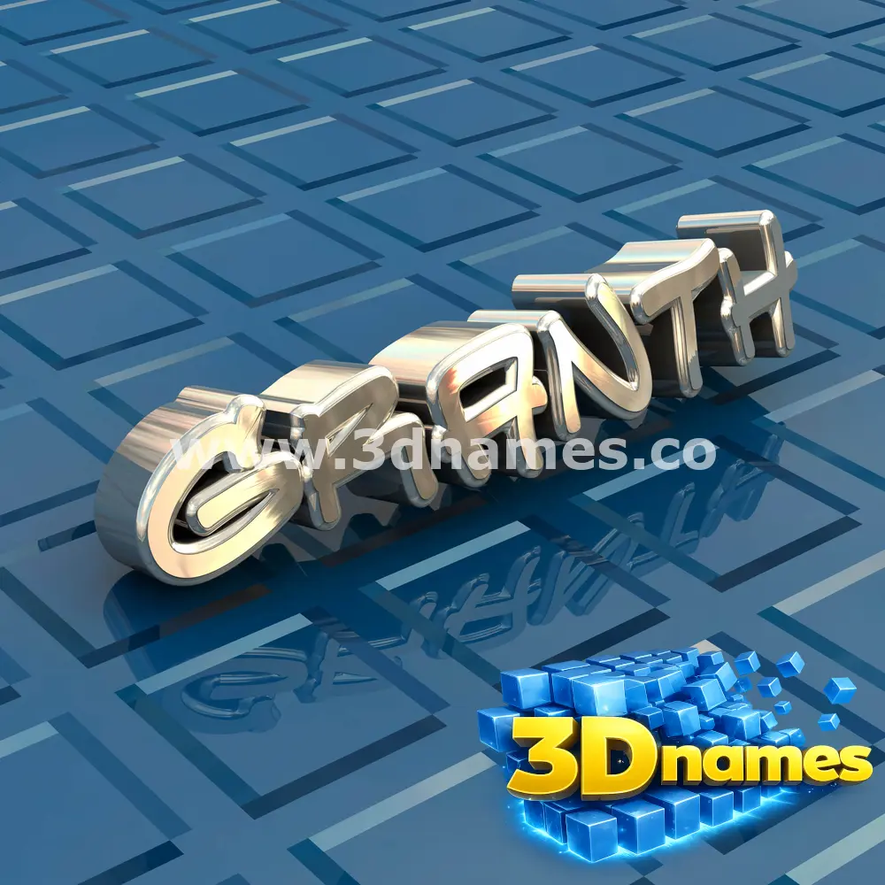 granth in Blue Bling style - 3D name wallpaper