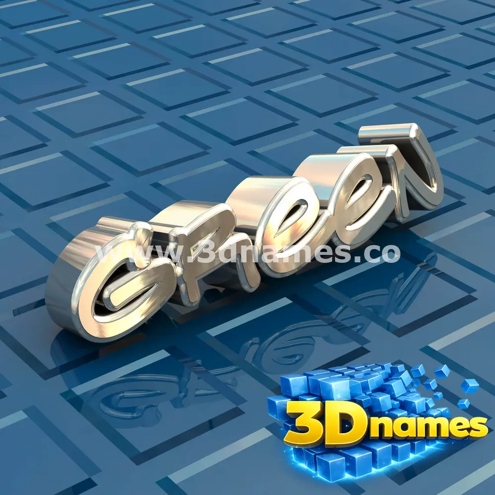green in Blue Bling style - 3D name wallpaper