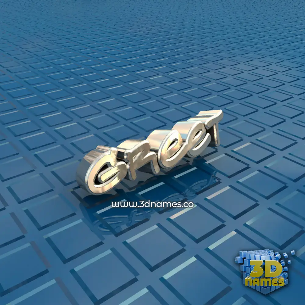 greet in Blue Bling style - 3D name wallpaper