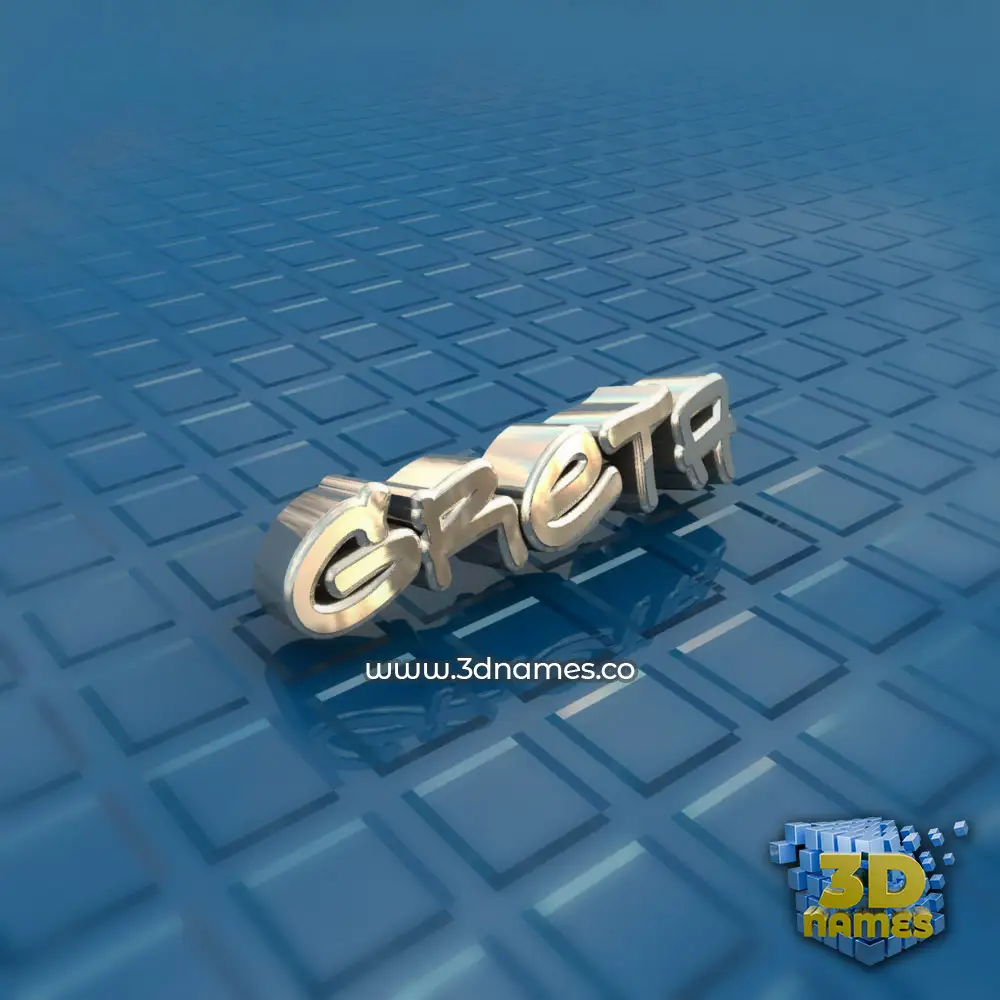 greta in Blue Bling style - 3D name wallpaper