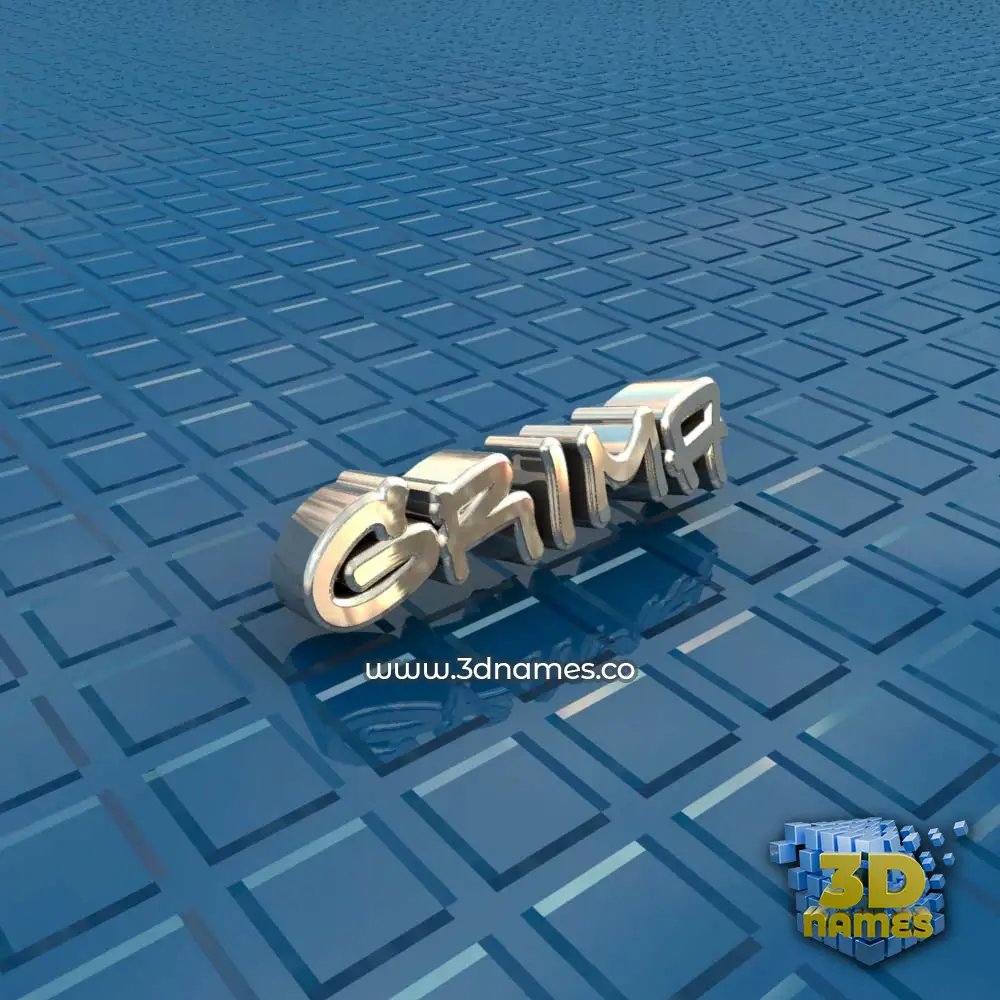 grima in Blue Bling style - 3D name wallpaper