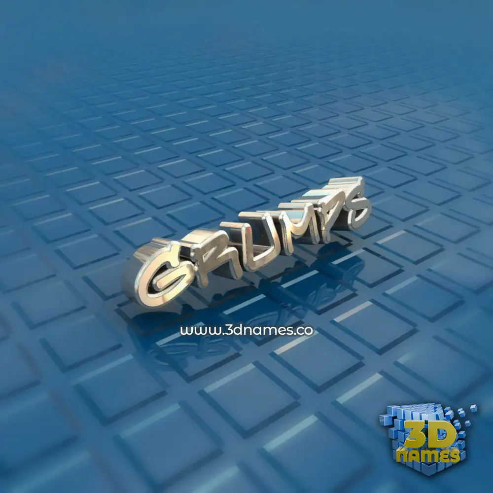 grumps in Blue Bling style - 3D name wallpaper