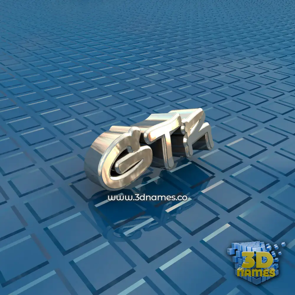 gtr in Blue Bling style - 3D name wallpaper