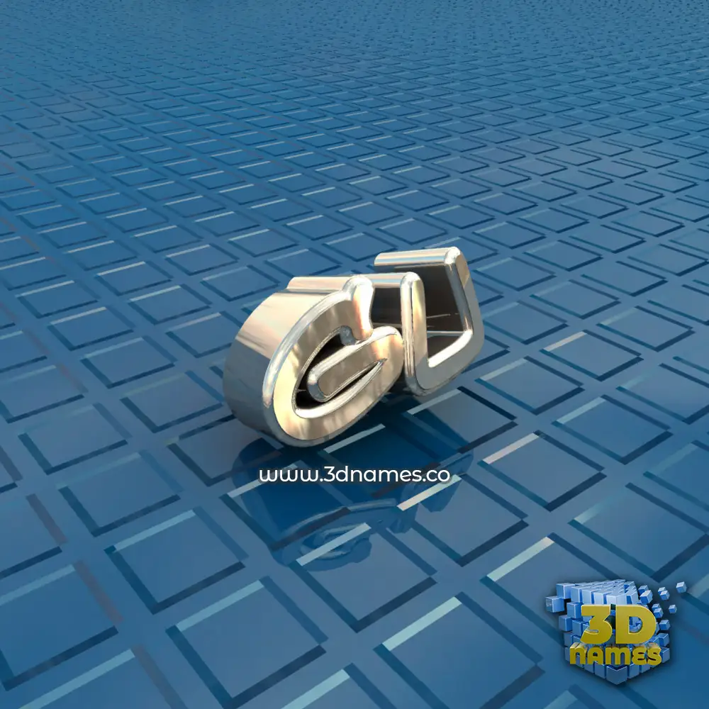gu in Blue Bling style - 3D name wallpaper