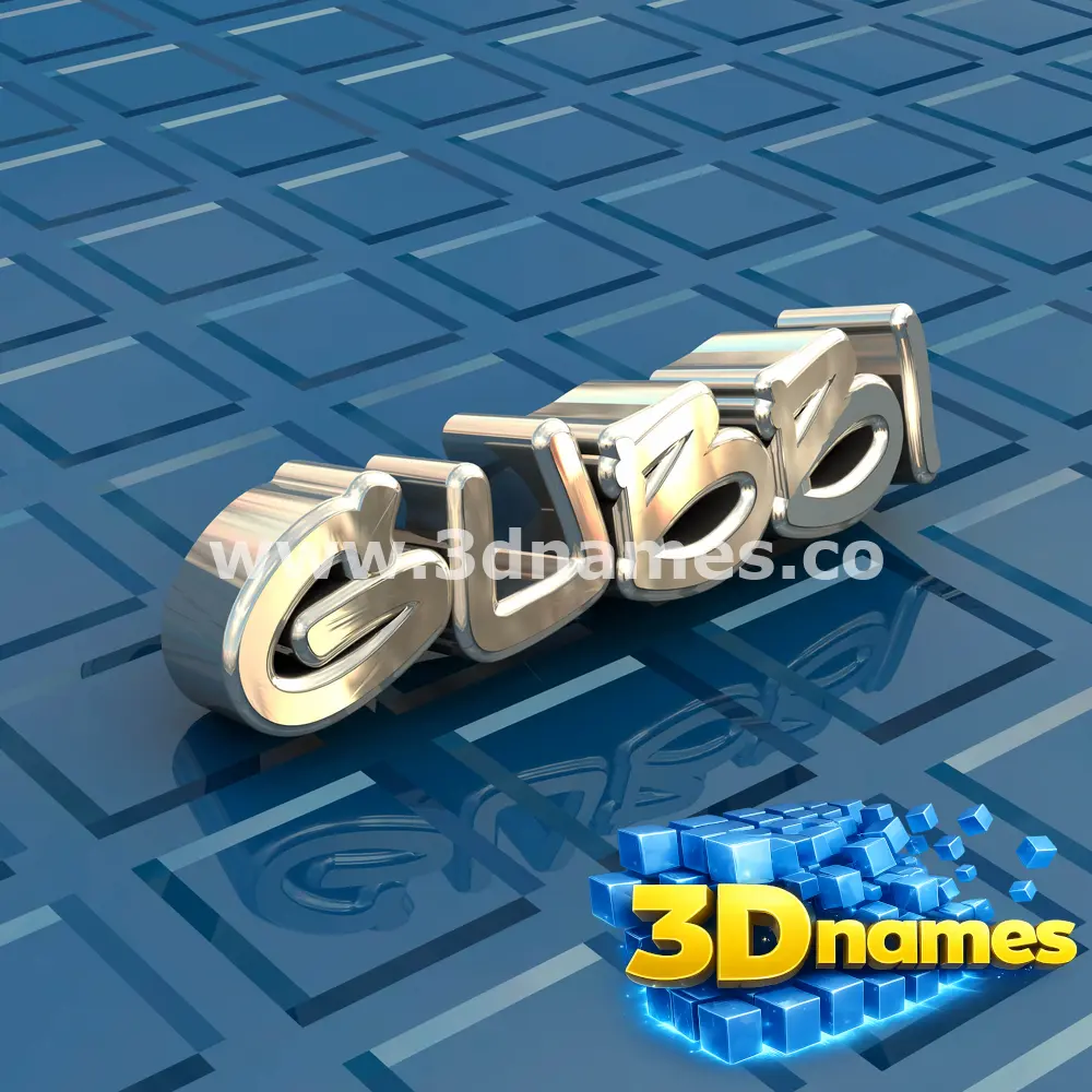 gubbi in Blue Bling style - 3D name wallpaper