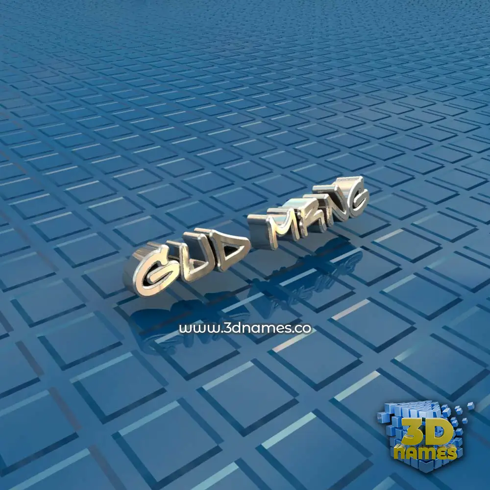 gud mrng in Blue Bling style - 3D name wallpaper
