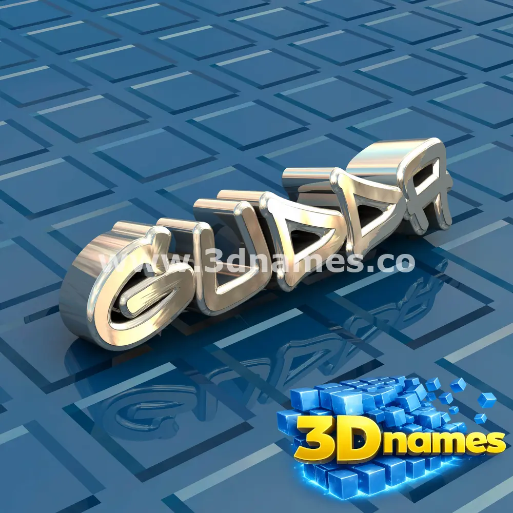 gudda in Blue Bling style - 3D name wallpaper