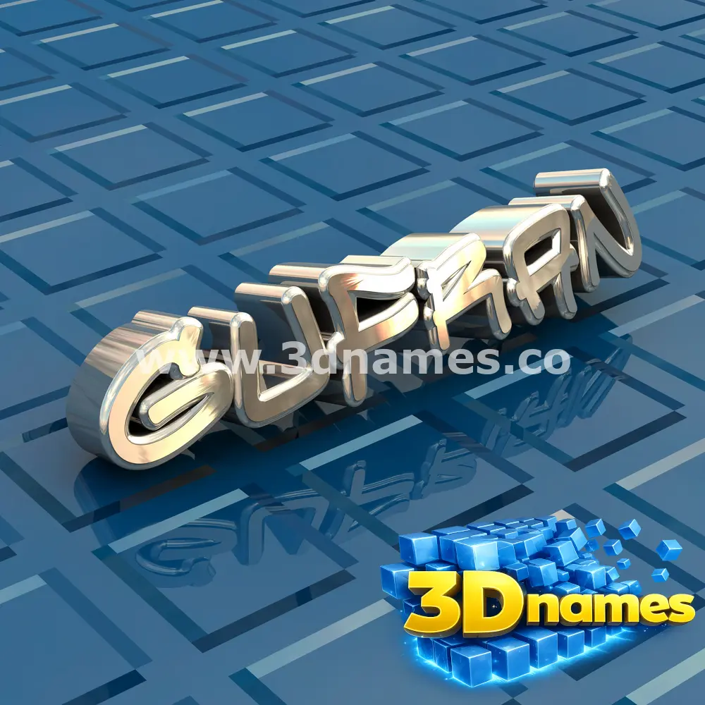 gufran in Blue Bling style - 3D name wallpaper