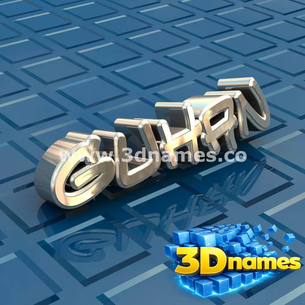 guhan in Blue Bling style - 3D name wallpaper