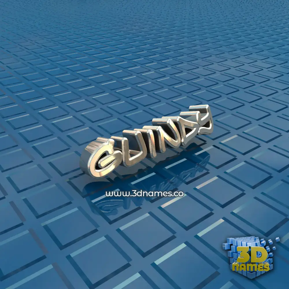 guindy in Blue Bling style - 3D name wallpaper