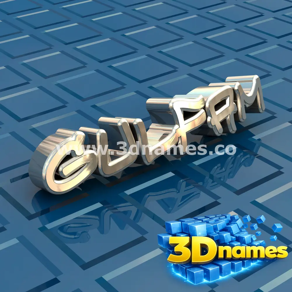 gulfam in Blue Bling style - 3D name wallpaper