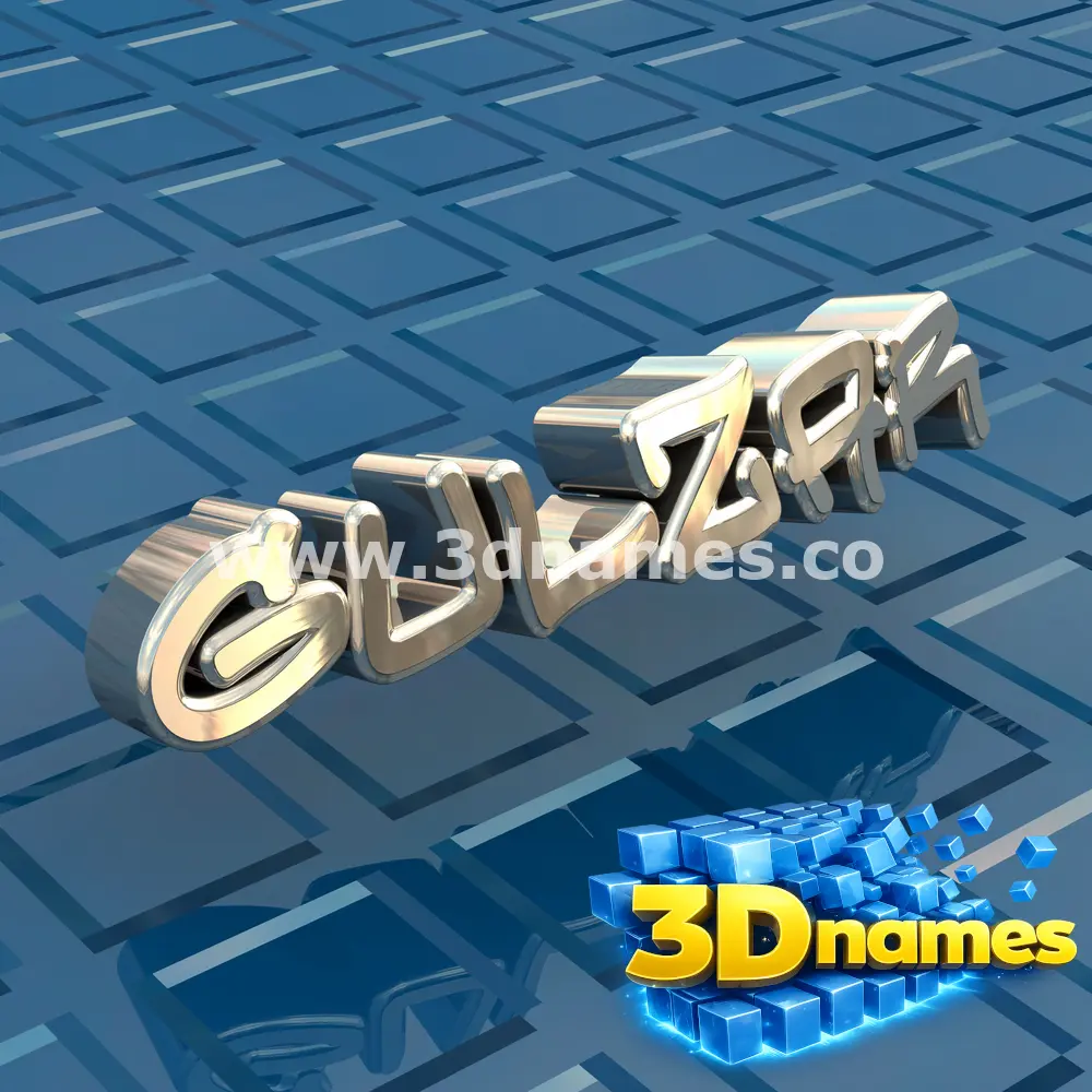 gulzar in Blue Bling style - 3D name wallpaper