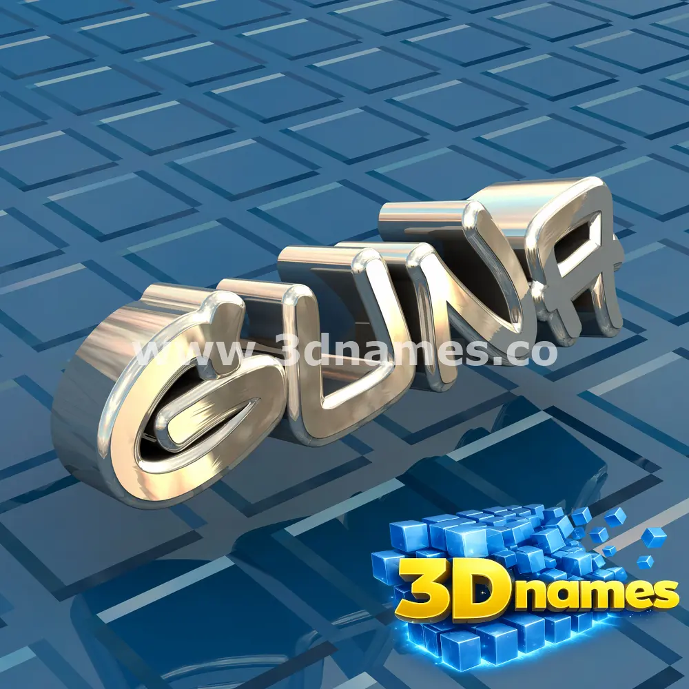guna in Blue Bling style - 3D name wallpaper
