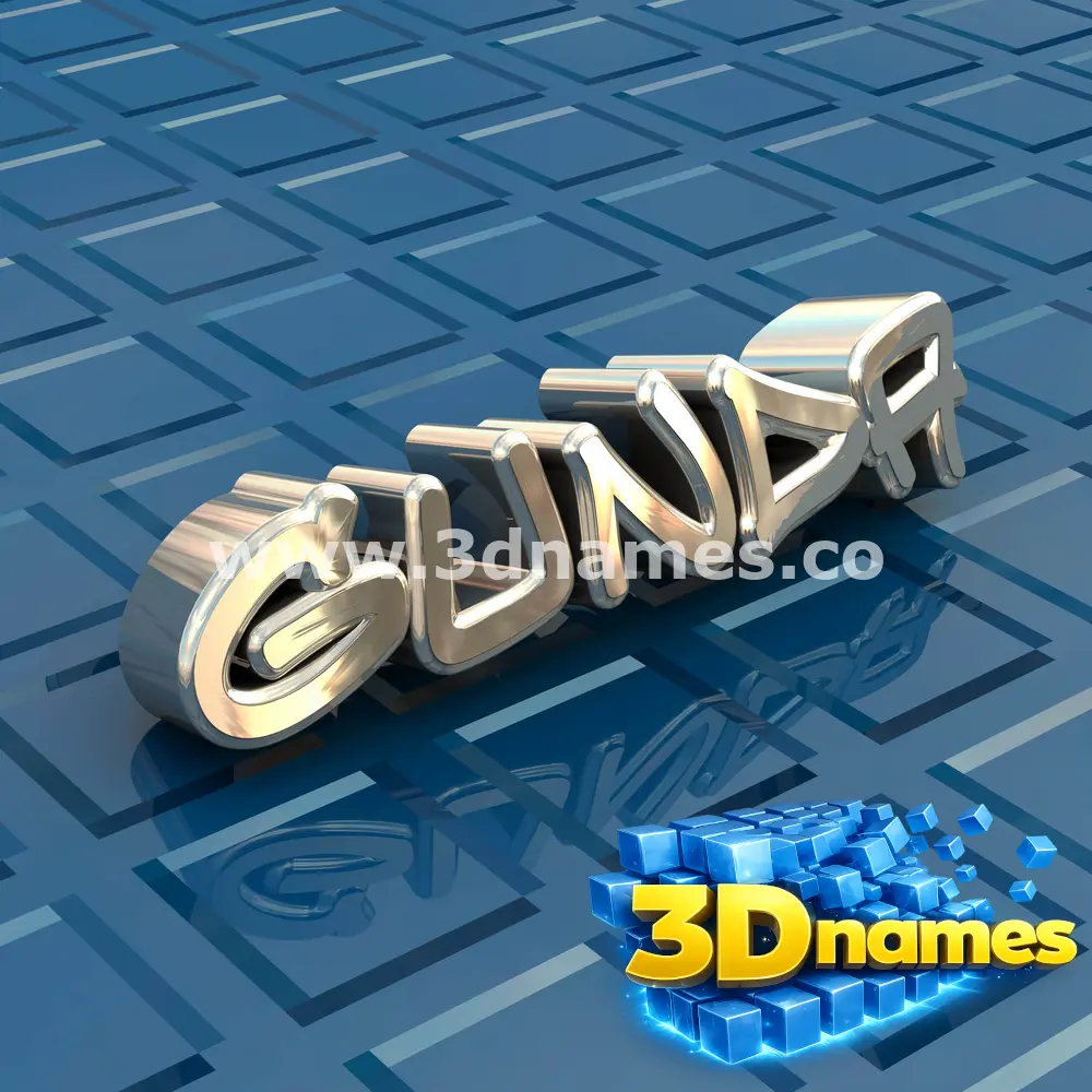 gunda in Blue Bling style - 3D name wallpaper
