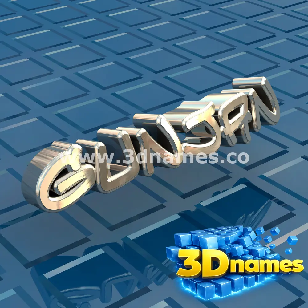 gunjan in Blue Bling style - 3D name wallpaper
