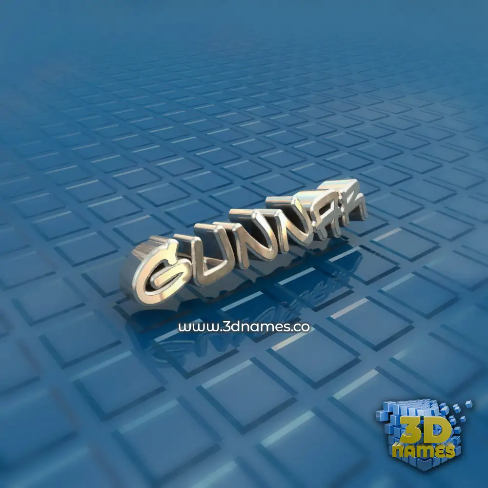gunnar in Blue Bling style - 3D name wallpaper