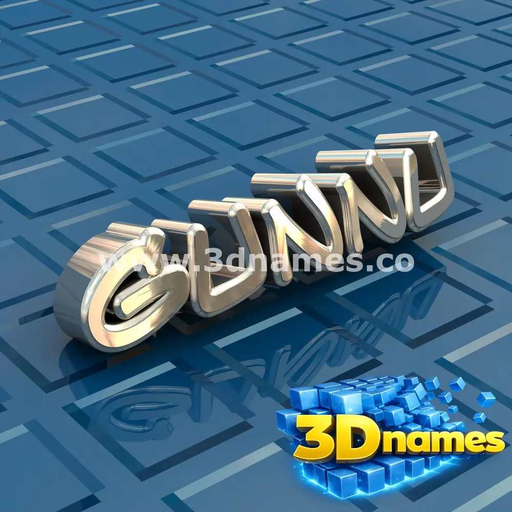 gunnu in Blue Bling style - 3D name wallpaper
