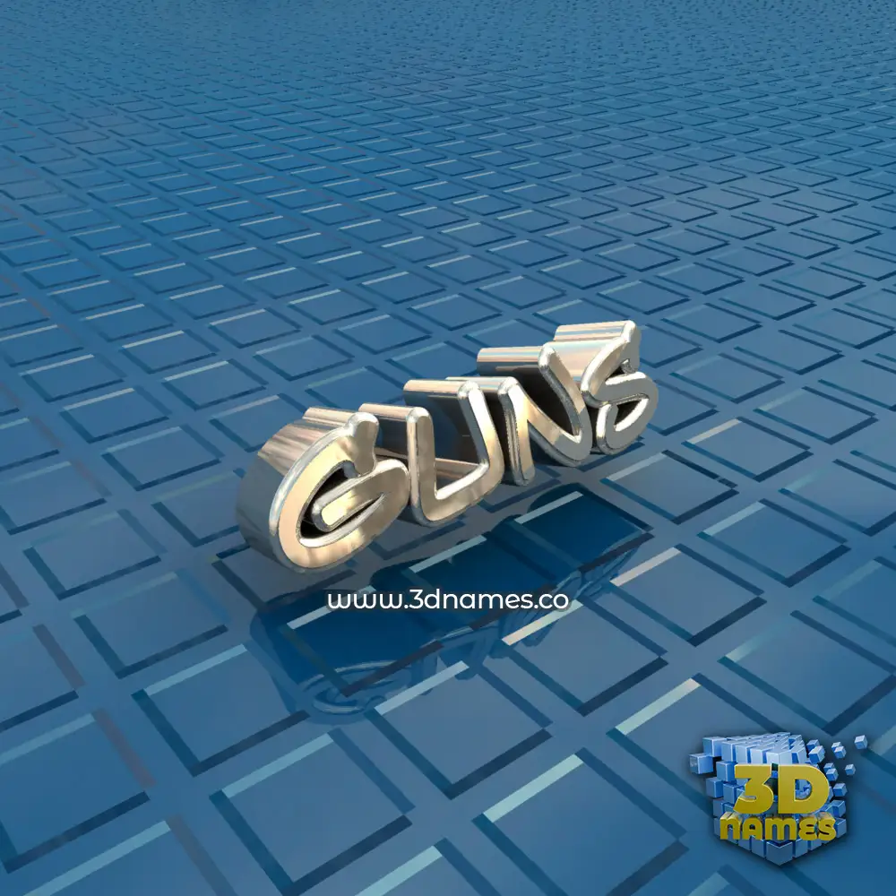 guns in Blue Bling style - 3D name wallpaper
