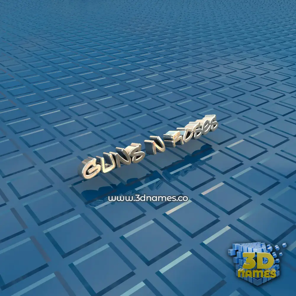 guns n roses in Blue Bling style - 3D name wallpaper