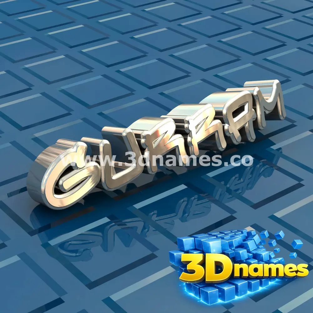 gurram in Blue Bling style - 3D name wallpaper