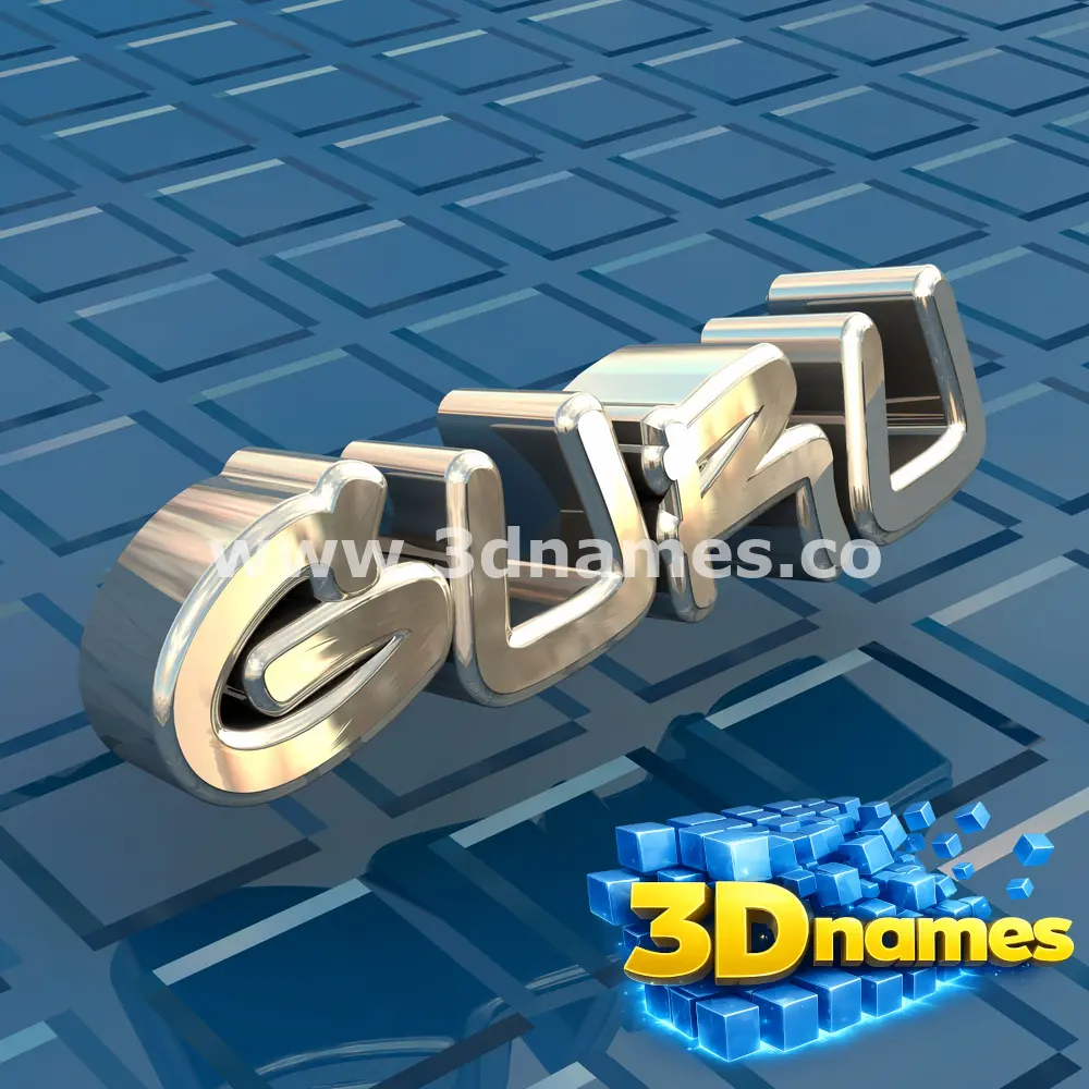guru in Blue Bling style - 3D name wallpaper