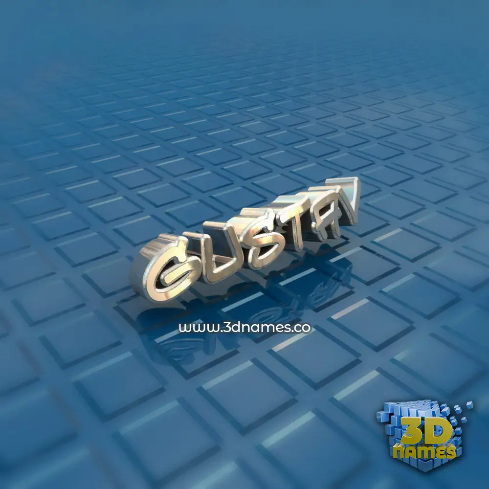 gustav in Blue Bling style - 3D name wallpaper
