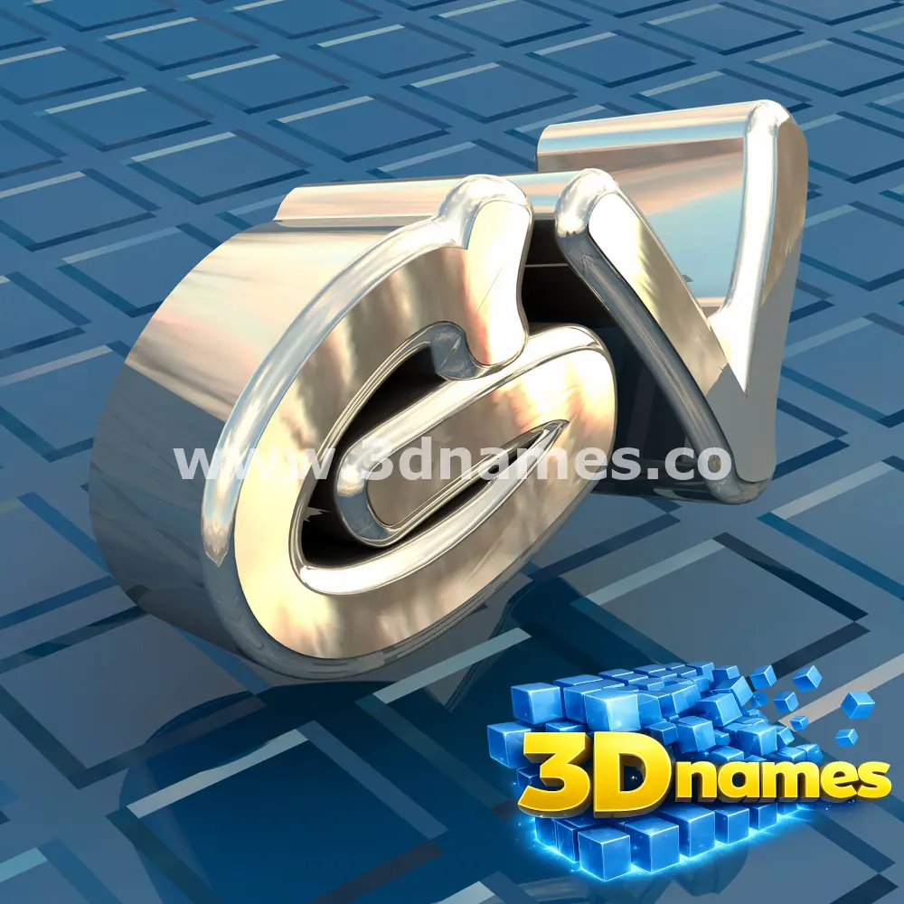 gv in Blue Bling style - 3D name wallpaper