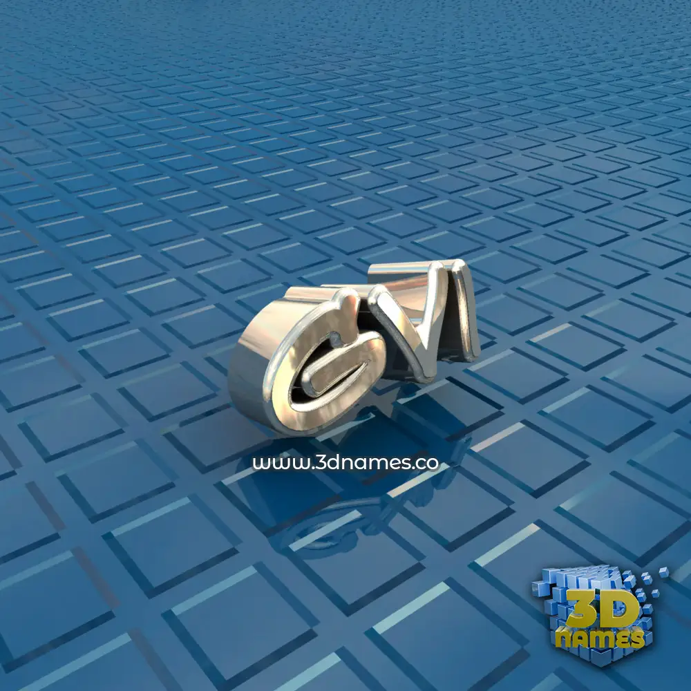 gvi in Blue Bling style - 3D name wallpaper