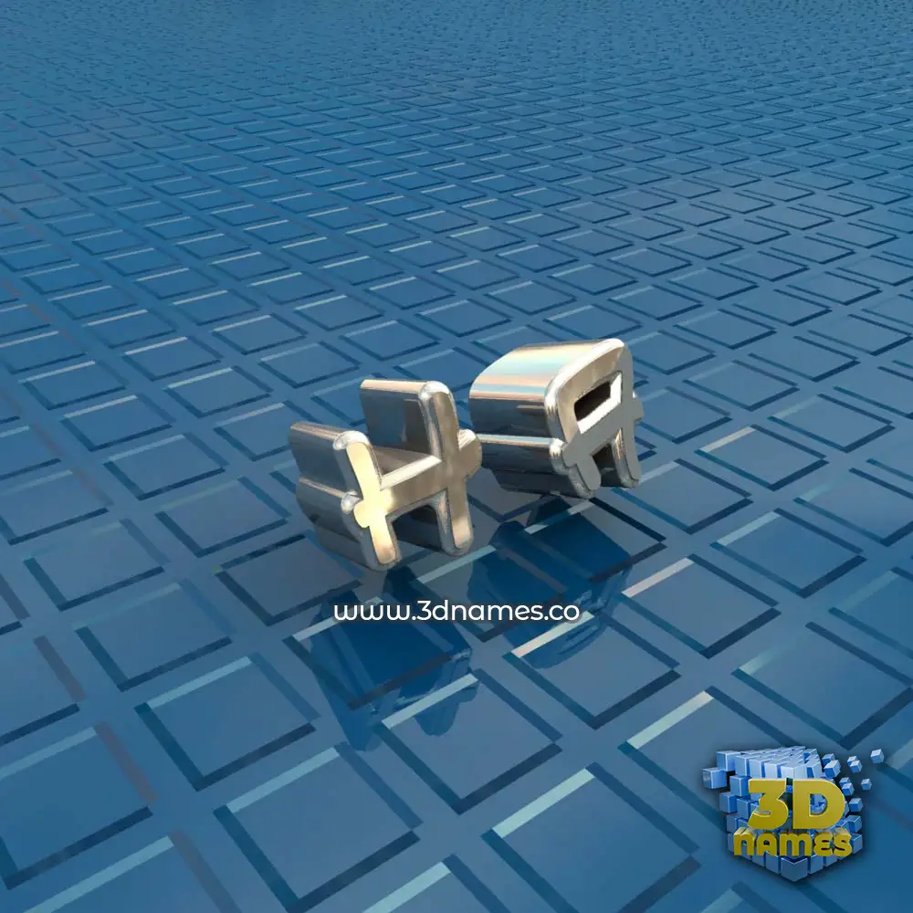 h a in Blue Bling style - 3D name wallpaper