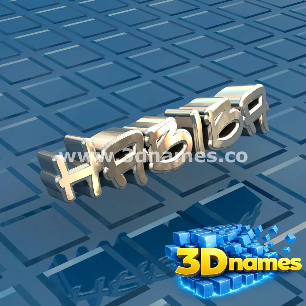habiba in Blue Bling style - 3D name wallpaper