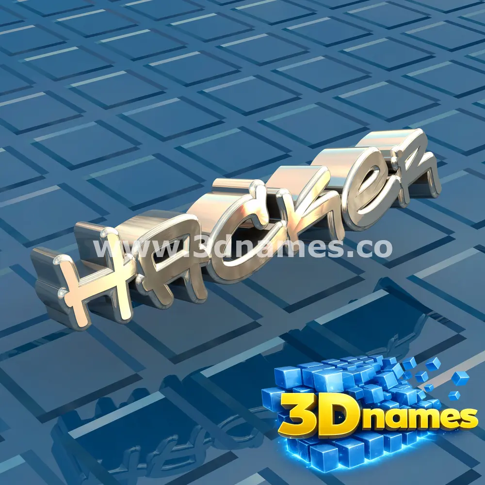 hacker in Blue Bling style - 3D name wallpaper