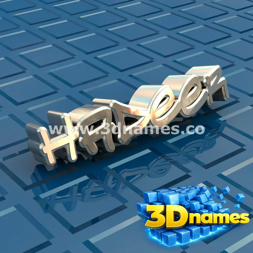 hadeer in Blue Bling style - 3D name wallpaper