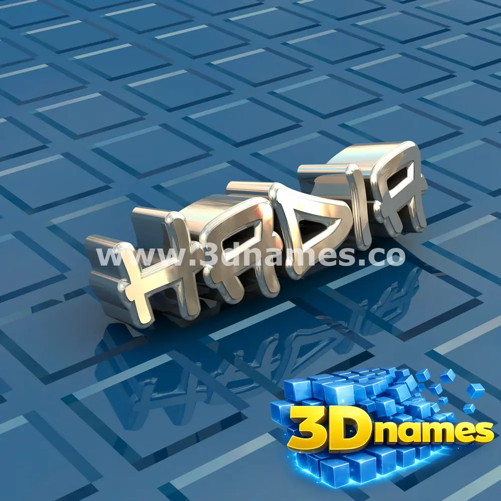 hadia in Blue Bling style - 3D name wallpaper