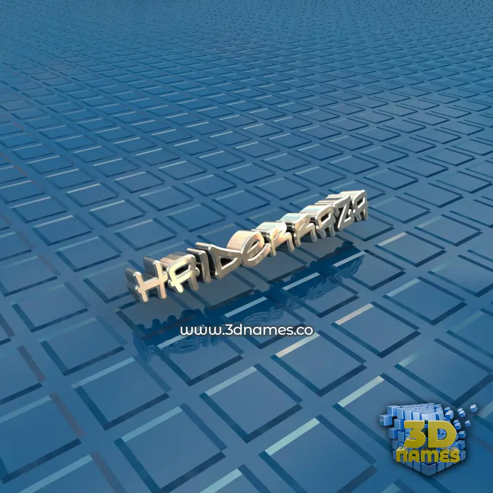haiderraza in Blue Bling style - 3D name wallpaper